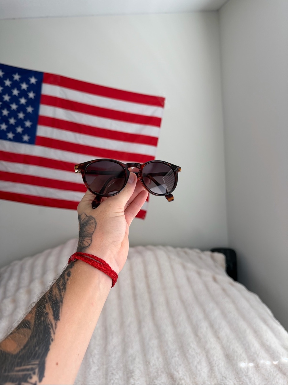 Polaroid Tortoiseshell Frame Sunglasses with Dark Brown Lenses